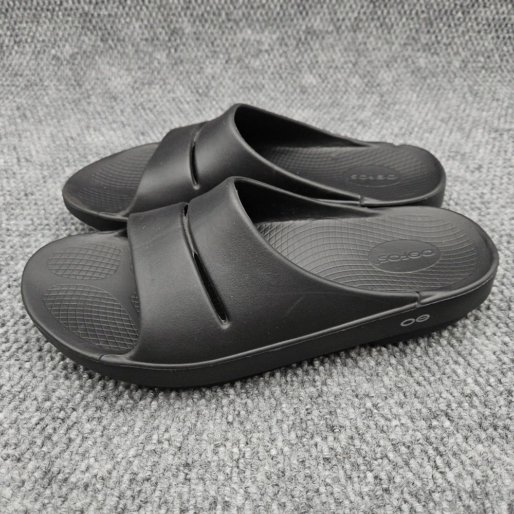 Oofos (Men's 10) Black OOriginal OOahh Recovery Slide Sandals Comfort Slip On